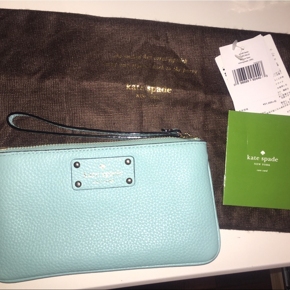 Turquoise blue kate spade Wallet clutch